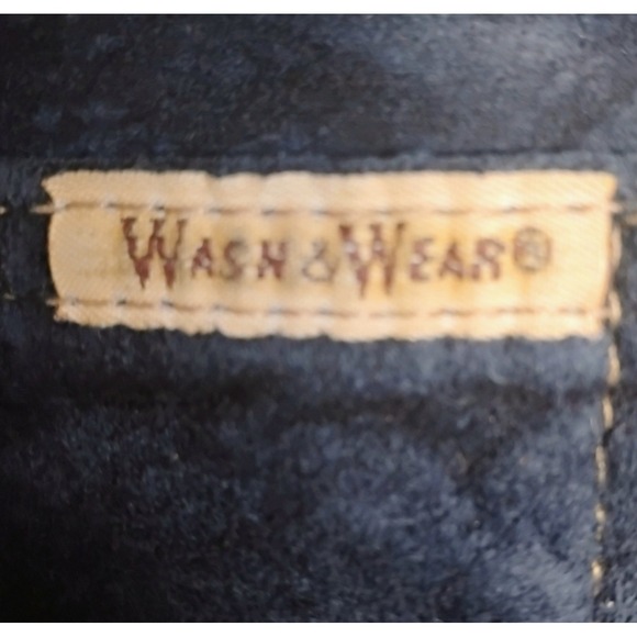 Vintage W&W Wash & Wear Leather Suede Pants Mens 26 Made in Canada Blue - Picture 8 of 13